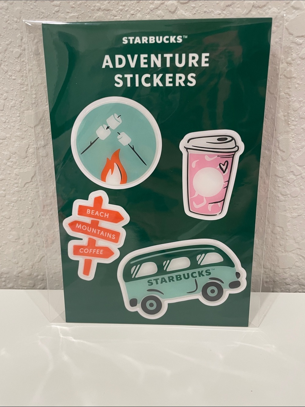 Starbucks Adventure Sticker Set - Green, Pink & Orange Accents NEW 2026